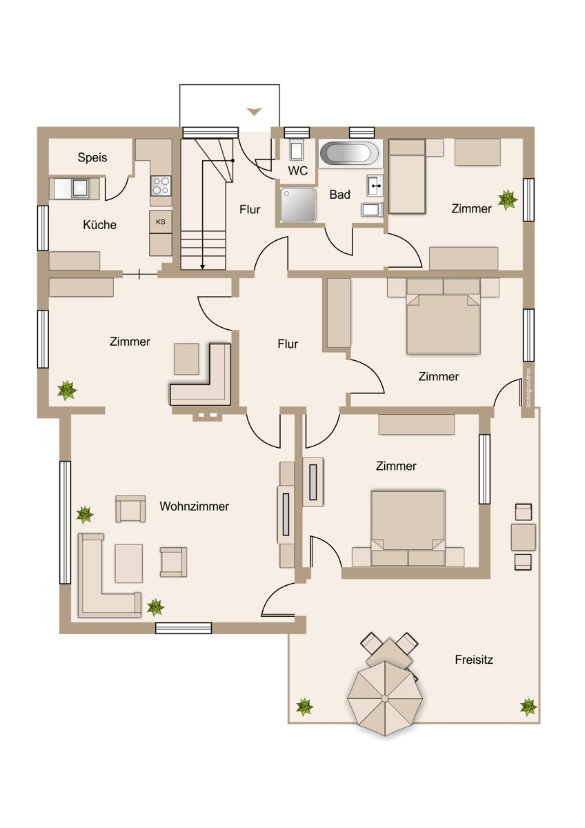 Gro�z�giges Obergeschoss Einfamilienhaus Solms / Burgsolms