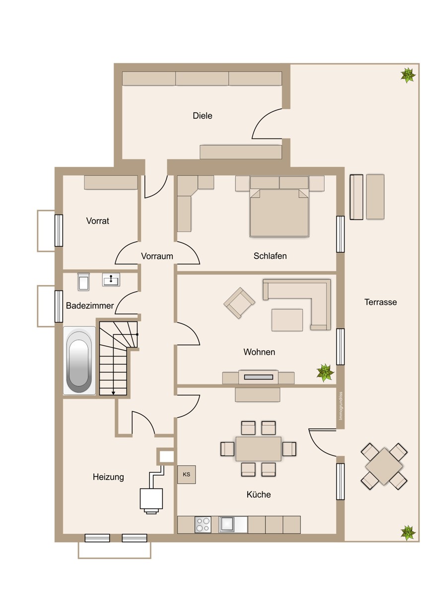 Einliegerwohnung und Keller Einfamilienhaus Leun / Stockhausen