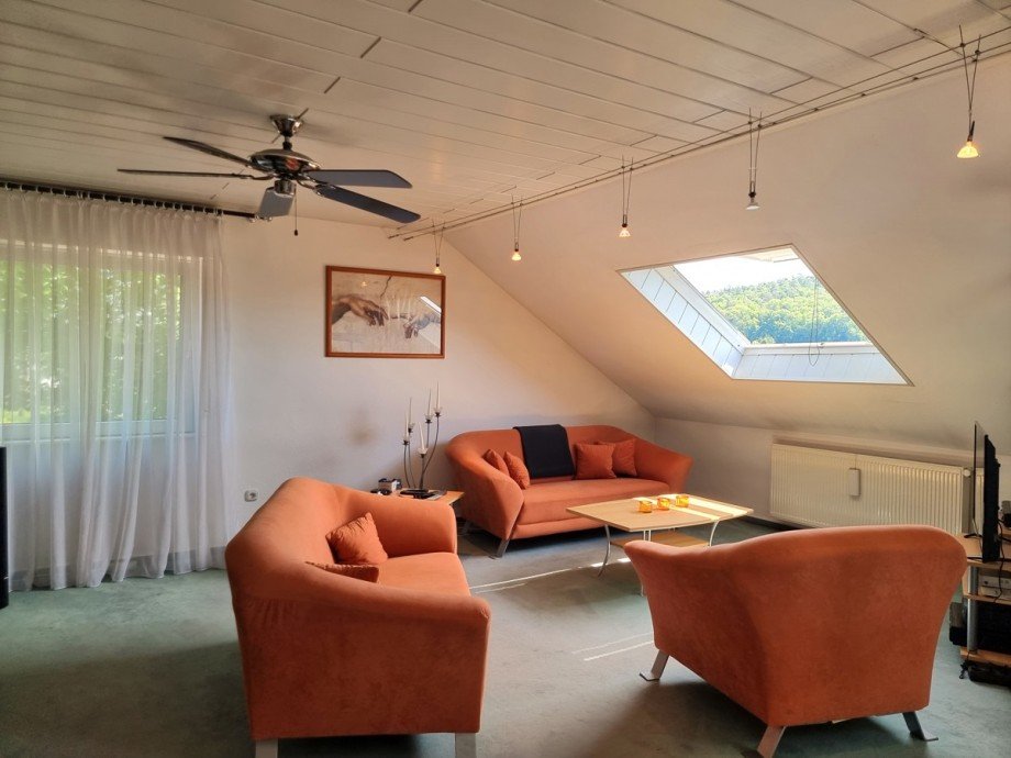 Wohnzimmer mit traumhaften Ausblick Zweifamilienhaus Wetzlar / Nauborn