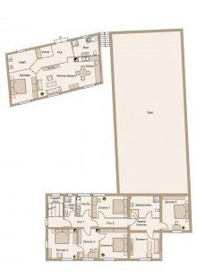 Mehrfamilienhaus Obergeschoss, Erdgeschoss barierefreies Haus ***Drei f�r Eins*** 2 H�user + Saal. Teilweise barrierefrei. Kapitalanlage/Mehrgenerationenkonzept.