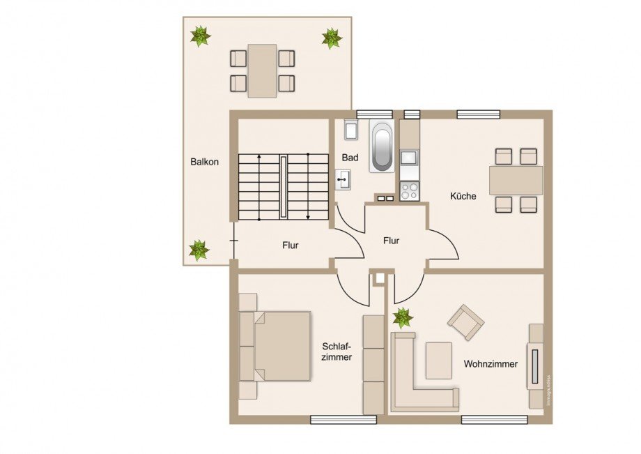 Obergeschoss mit gro�z�gigen und �berdachtem Balkon Zweifamilienhaus Gie�en