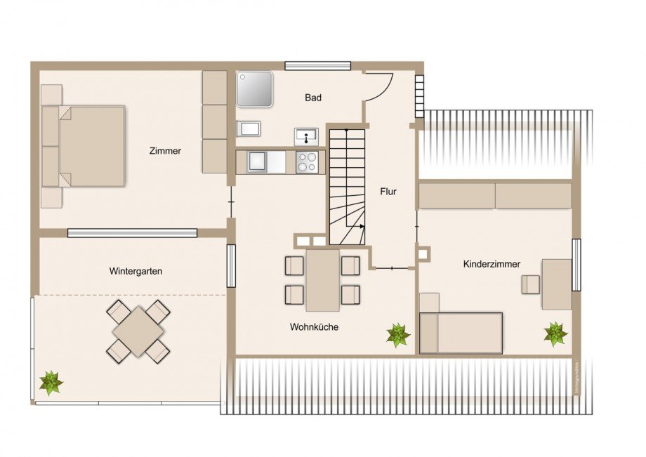 Obergeschoss mit Wintergarten Einfamilienhaus A�lar