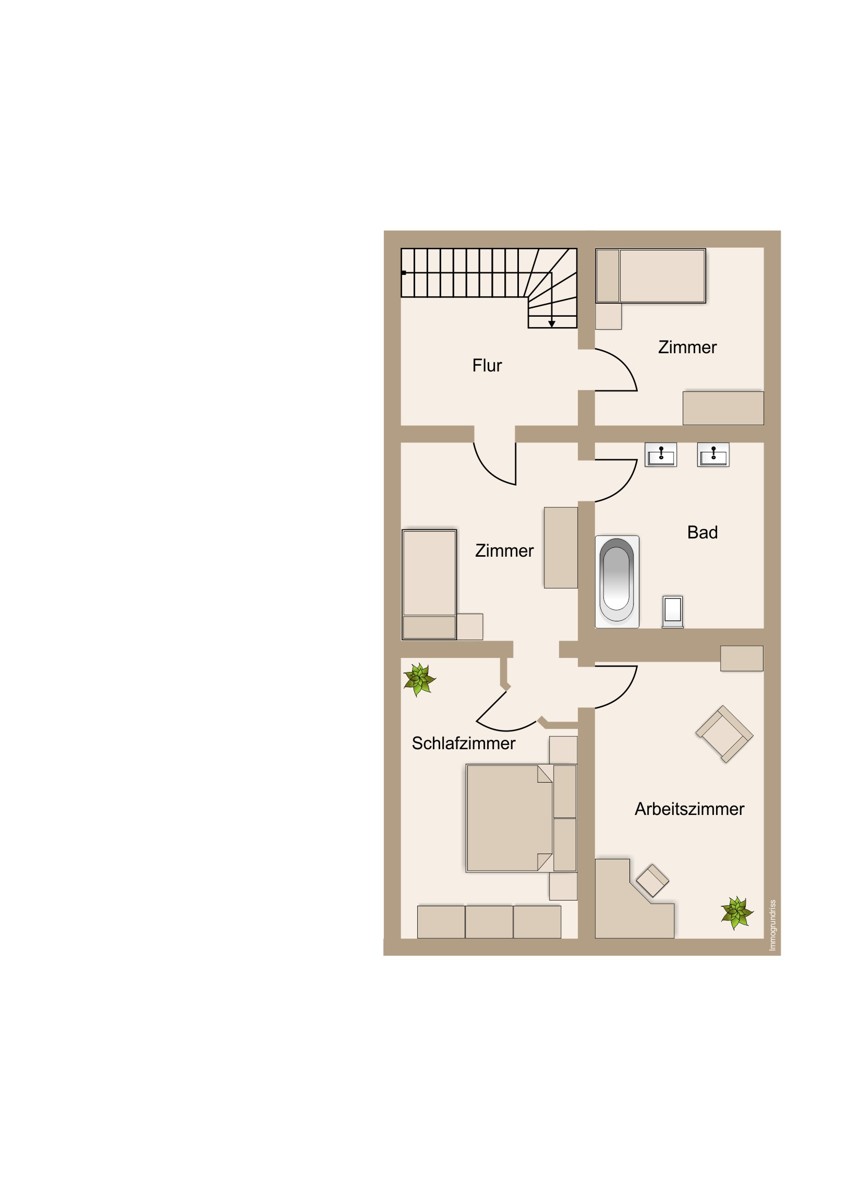 Obergeschoss mit 3 Zimmern und gro�em Badezimmer Einfamilienhaus Braunfels