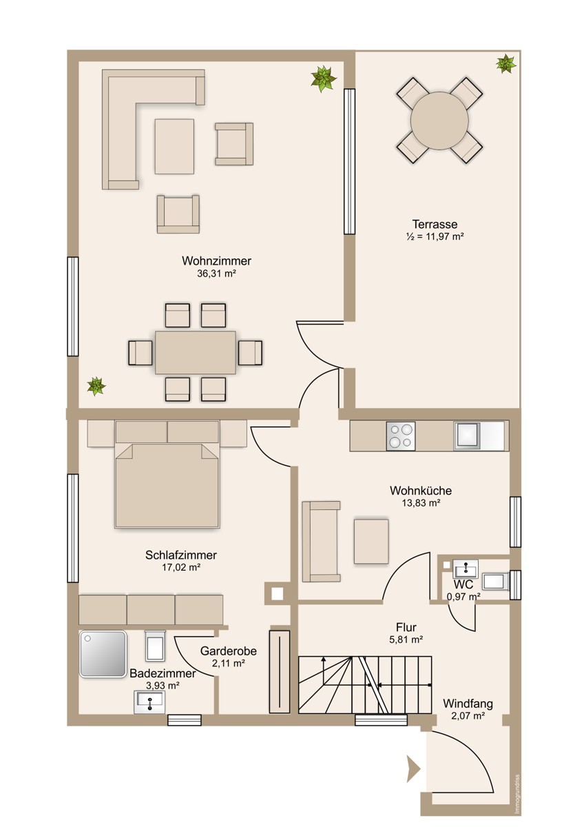 Erdgeschoss mit gro�er Terrasse: Bezugsfrei Zweifamilienhaus Solms