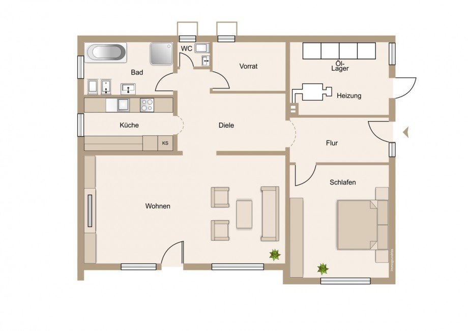 Unteres Geschoss Zweifamilienhaus Gr�venwiesbach