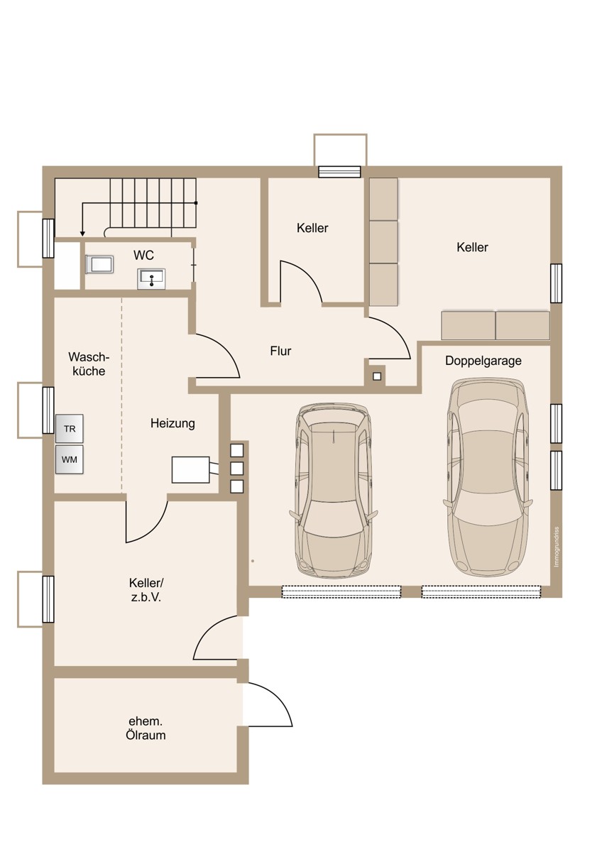 Keller mit Garage Zweifamilienhaus A�lar