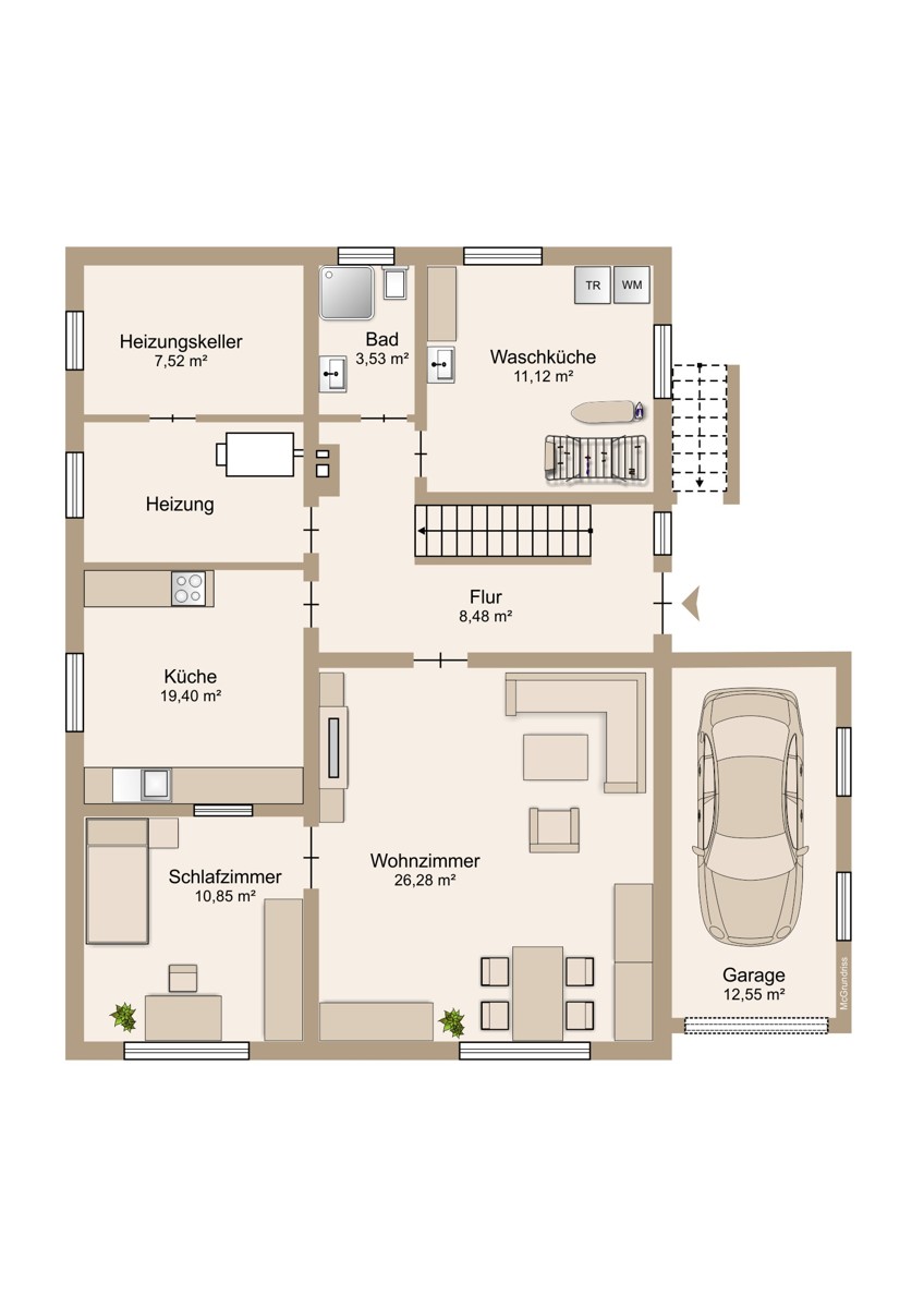 Untergeschoss mit Einliegerwohnung.jpg Einfamilienhaus Solms / Oberndorf