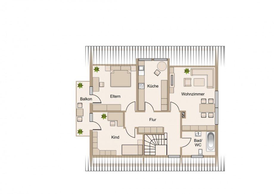 Kuscheliges Obergeschoss Einfamilienhaus Sinn