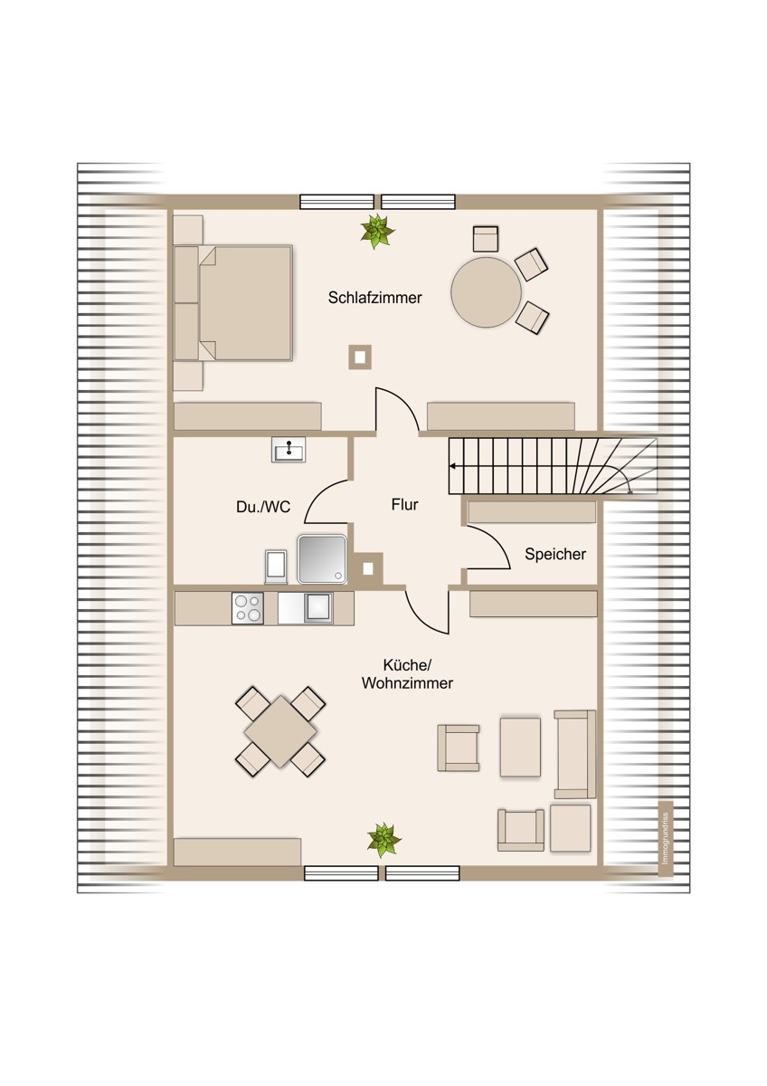 Entspanntes und gem�tliches Dachgeschoss mit zus�tzlichem Badezimmer Einfamilienhaus Leun