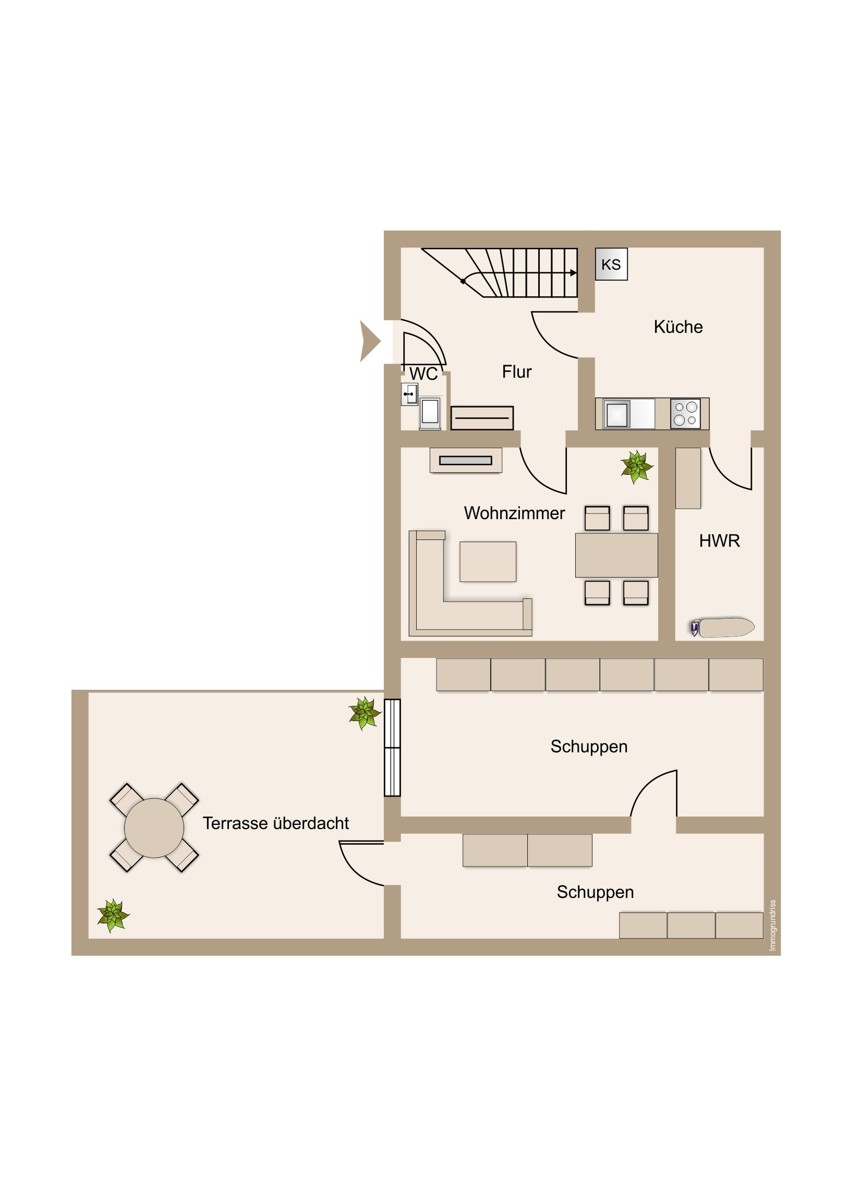 Erdgeschoss mit Scheune und Terrasse Einfamilienhaus Braunfels