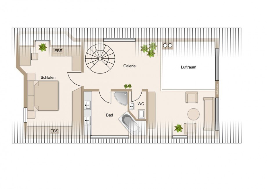 Galerie und Ruher�ume im OG Einfamilienhaus Braunfels