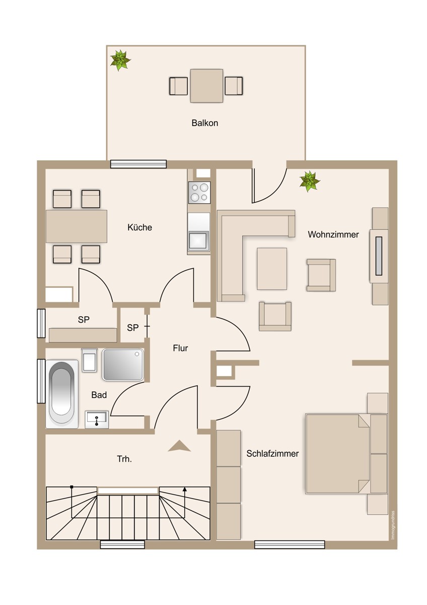 Obergeschoss mit Balkon Zweifamilienhaus Wetzlar