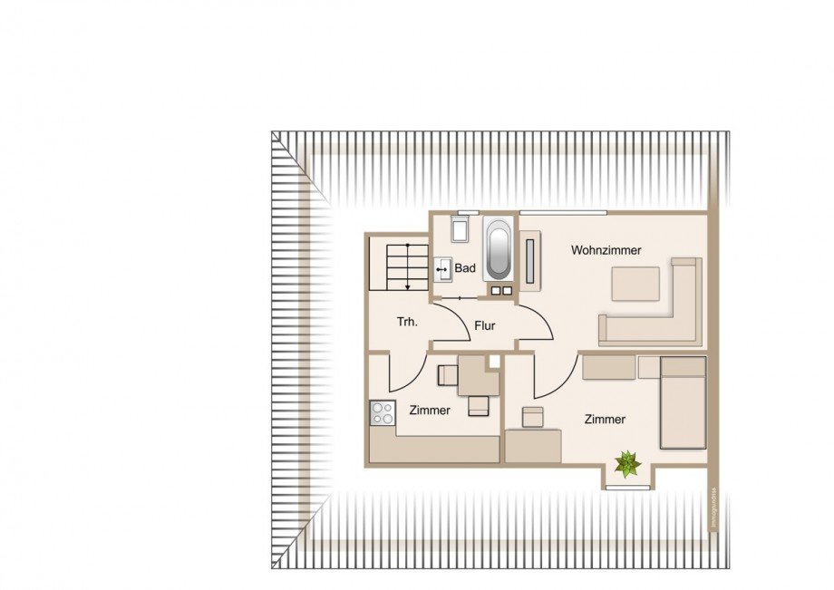 Gem�tliche Etage im Dachgeschoss Zweifamilienhaus Gie�en