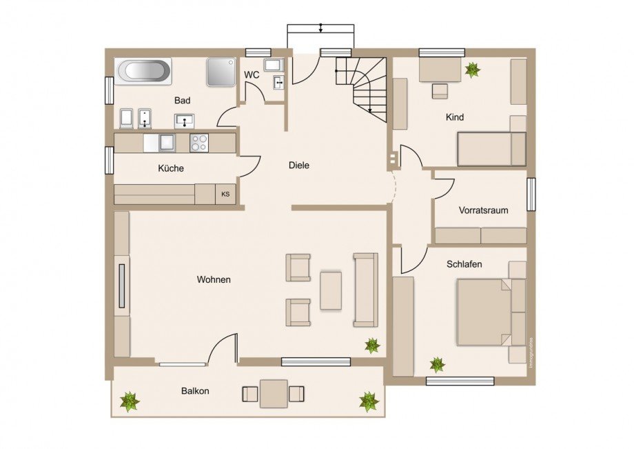 Mittleres Geschoss Zweifamilienhaus Gr�venwiesbach