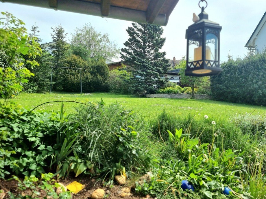 Blick in den hauseigenen Park Zweifamilienhaus Solms / Burgsolms
