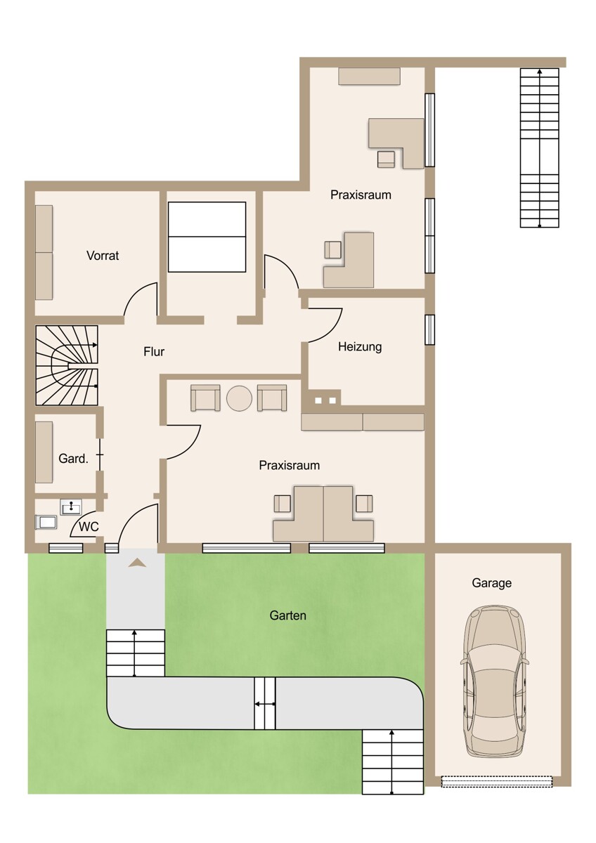 Eingangsbereich mit M�glichkeit f�r Praxis oder Atelier Einfamilienhaus Wettenberg