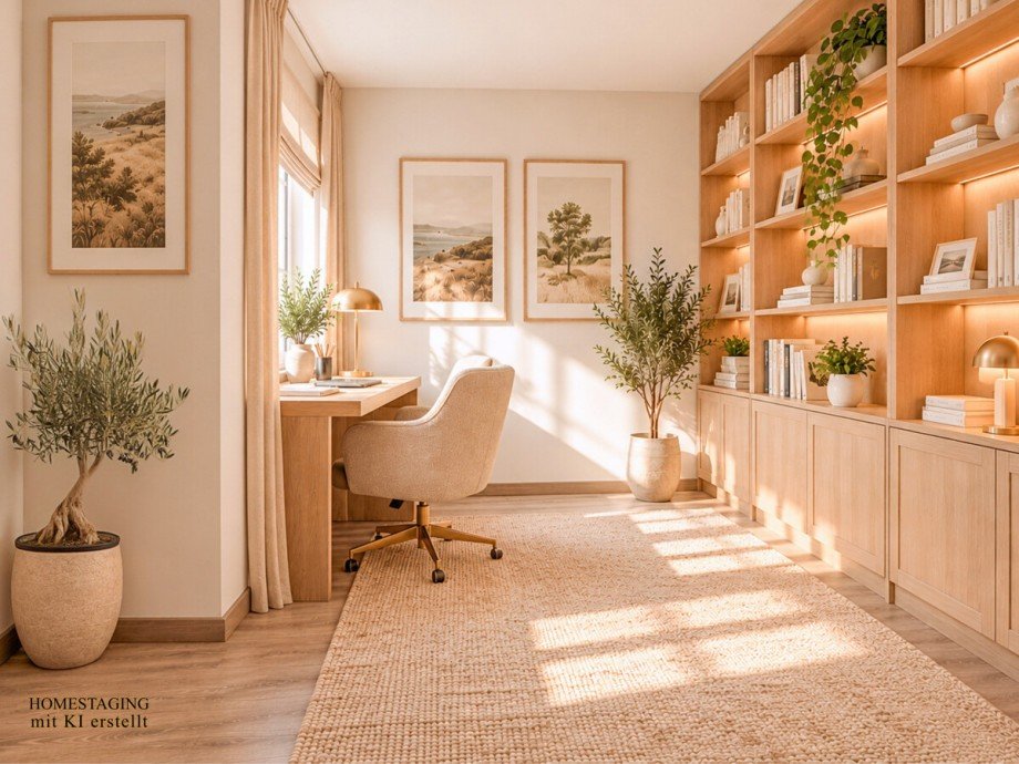 Sonniger Arbeitsplatz (KI generiertes Beispiel) Erdgeschosswohnung Wetzlar / Hermannstein